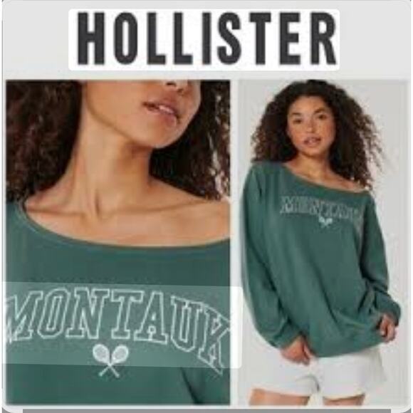 Hollister easy off-the-shoulder "Montauk" sweatshirt - Picture 1 of 4